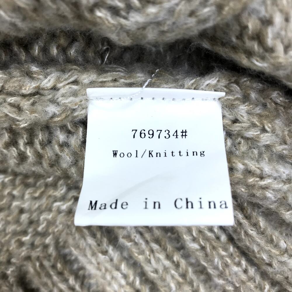 HAWLILI Wool Knit Cardigan Sz M Beige Cozy Y2K Retro Nostalgia Cotagecore Office - Picture 10 of 11